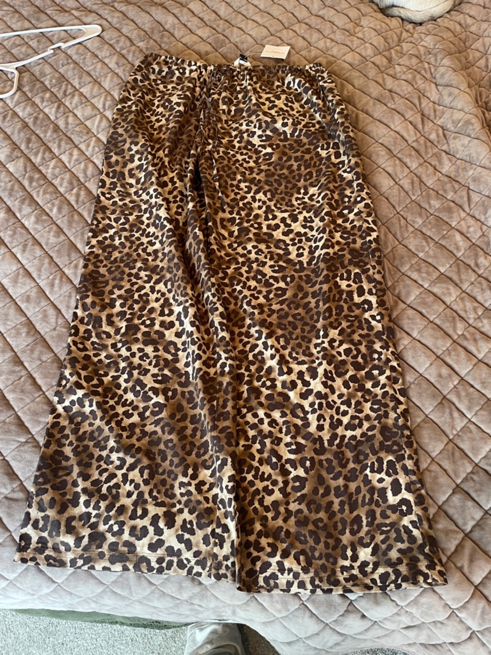 American Eagle Outfitters Leopard-Print Satin Skirt in Brown & Tan